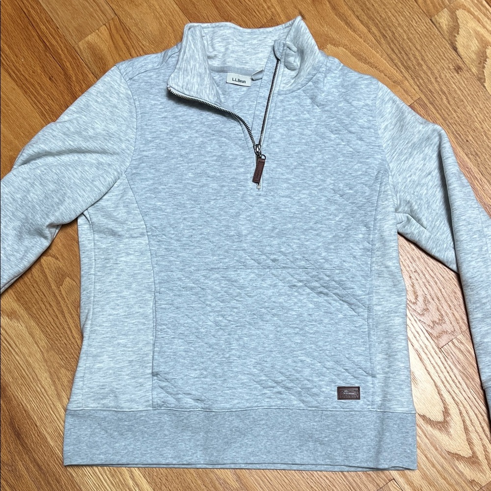 L.L. Bean Women’s Light Gray 1/4-Zip Sweater